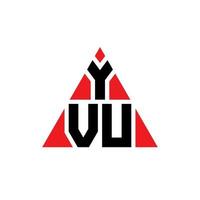 design de logotipo de letra triângulo yvu com forma de triângulo. monograma de design de logotipo de triângulo yvu. modelo de logotipo de vetor de triângulo yvu com cor vermelha. logotipo triangular yvu logotipo simples, elegante e luxuoso.