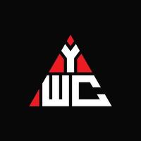 design de logotipo de letra de triângulo ywc com forma de triângulo. monograma de design de logotipo de triângulo ywc. modelo de logotipo de vetor triângulo ywc com cor vermelha. logotipo triangular ywc logotipo simples, elegante e luxuoso.