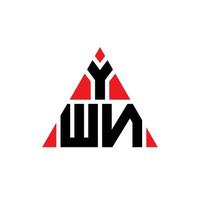 design de logotipo de letra de triângulo ywn com forma de triângulo. monograma de design de logotipo de triângulo ywn. modelo de logotipo de vetor de triângulo ywn com cor vermelha. ywn logotipo triangular simples, elegante e luxuoso.