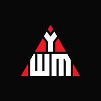 design de logotipo de letra de triângulo ywm com forma de triângulo. monograma de design de logotipo de triângulo ywm. modelo de logotipo de vetor triângulo ywm com cor vermelha. logotipo triangular ywm logotipo simples, elegante e luxuoso.