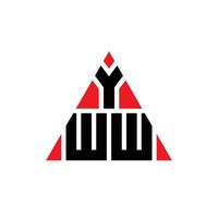 design de logotipo de letra triângulo yww com forma de triângulo. monograma de design de logotipo de triângulo yww. modelo de logotipo de vetor de triângulo yww com cor vermelha. logotipo triangular yww logotipo simples, elegante e luxuoso.