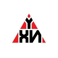 design de logotipo de letra triângulo yxn com forma de triângulo. monograma de design de logotipo de triângulo yxn. modelo de logotipo de vetor de triângulo yxn com cor vermelha. logotipo triangular yxn logotipo simples, elegante e luxuoso.
