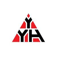 yyh design de logotipo de letra de triângulo com forma de triângulo. yyh monograma de design de logotipo de triângulo. modelo de logotipo de vetor de triângulo yyh com cor vermelha. yyh logotipo triangular logotipo simples, elegante e luxuoso.