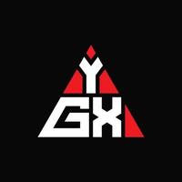design de logotipo de letra de triângulo ygx com forma de triângulo. monograma de design de logotipo de triângulo ygx. modelo de logotipo de vetor de triângulo ygx com cor vermelha. logotipo triangular ygx logotipo simples, elegante e luxuoso.