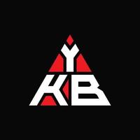 design de logotipo de letra de triângulo ykb com forma de triângulo. monograma de design de logotipo de triângulo ykb. modelo de logotipo de vetor de triângulo ykb com cor vermelha. logotipo triangular ykb logotipo simples, elegante e luxuoso.