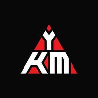 design de logotipo de letra de triângulo ykm com forma de triângulo. monograma de design de logotipo de triângulo ykm. modelo de logotipo de vetor de triângulo ykm com cor vermelha. logotipo triangular ykm logotipo simples, elegante e luxuoso.