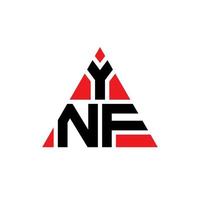 design de logotipo de letra triângulo ynf com forma de triângulo. monograma de design de logotipo de triângulo ynf. modelo de logotipo de vetor triângulo ynf com cor vermelha. ynf logotipo triangular logotipo simples, elegante e luxuoso.