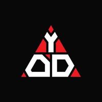 design de logotipo de letra triângulo yod com forma de triângulo. monograma de design de logotipo de triângulo yod. modelo de logotipo de vetor de triângulo yod com cor vermelha. logotipo triangular yod logotipo simples, elegante e luxuoso.