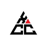 design de logotipo de letra de triângulo xcc com forma de triângulo. monograma de design de logotipo de triângulo xcc. modelo de logotipo de vetor de triângulo xcc com cor vermelha. xcc logotipo triangular logotipo simples, elegante e luxuoso.