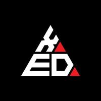 design de logotipo de letra triângulo xed com forma de triângulo. monograma de design de logotipo de triângulo xed. modelo de logotipo de vetor triângulo xed com cor vermelha. logotipo triangular xed logotipo simples, elegante e luxuoso.