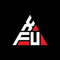 design de logotipo de letra de triângulo xfu com forma de triângulo. monograma de design de logotipo de triângulo xfu. modelo de logotipo de vetor de triângulo xfu com cor vermelha. logotipo triangular xfu logotipo simples, elegante e luxuoso.