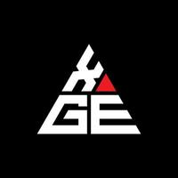 design de logotipo de letra de triângulo xge com forma de triângulo. monograma de design de logotipo de triângulo xge. modelo de logotipo de vetor de triângulo xge com cor vermelha. logotipo triangular xge logotipo simples, elegante e luxuoso.