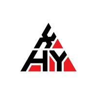 design de logotipo de letra de triângulo xhy com forma de triângulo. monograma de design de logotipo de triângulo xhy. modelo de logotipo de vetor de triângulo xhy com cor vermelha. xhy logotipo triangular logotipo simples, elegante e luxuoso.