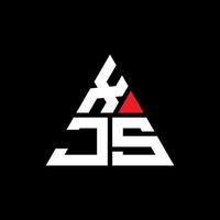 design de logotipo de letra de triângulo xjs com forma de triângulo. monograma de design de logotipo de triângulo xjs. modelo de logotipo de vetor de triângulo xjs com cor vermelha. xjs logotipo triangular simples, elegante e luxuoso.