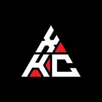 design de logotipo de letra de triângulo xkc com forma de triângulo. monograma de design de logotipo de triângulo xkc. modelo de logotipo de vetor de triângulo xkc com cor vermelha. logotipo triangular xkc logotipo simples, elegante e luxuoso.