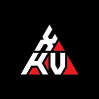 design de logotipo de letra de triângulo xkv com forma de triângulo. monograma de design de logotipo de triângulo xkv. modelo de logotipo de vetor de triângulo xkv com cor vermelha. xkv logotipo triangular logotipo simples, elegante e luxuoso.