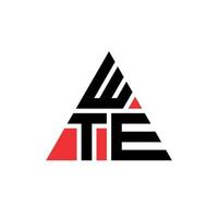 design de logotipo de letra triângulo wte com forma de triângulo. monograma de design de logotipo de triângulo wte. modelo de logotipo de vetor de triângulo wte com cor vermelha. logotipo triangular wte logotipo simples, elegante e luxuoso.