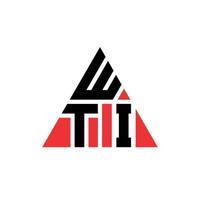 design de logotipo de letra triângulo wti com forma de triângulo. monograma de design de logotipo de triângulo wti. modelo de logotipo de vetor de triângulo wti com cor vermelha. logotipo triangular wti logotipo simples, elegante e luxuoso.