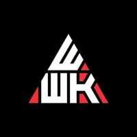 wwk design de logotipo de letra triangular com forma de triângulo. monograma de design de logotipo de triângulo wwk. modelo de logotipo de vetor wwk triângulo com cor vermelha. wwk logotipo triangular logotipo simples, elegante e luxuoso.