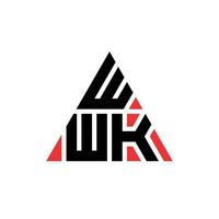 wwk design de logotipo de letra triangular com forma de triângulo. monograma de design de logotipo de triângulo wwk. modelo de logotipo de vetor wwk triângulo com cor vermelha. wwk logotipo triangular logotipo simples, elegante e luxuoso.