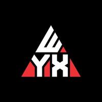 design de logotipo de carta triângulo wyx com forma de triângulo. monograma de design de logotipo triângulo wyx. modelo de logotipo de vetor triângulo wyx com cor vermelha. logotipo triangular wyx logotipo simples, elegante e luxuoso.