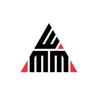 design de logotipo de letra de triângulo wmm com forma de triângulo. monograma de design de logotipo de triângulo wmm. modelo de logotipo de vetor de triângulo wmm com cor vermelha. logotipo triangular wmm logotipo simples, elegante e luxuoso.