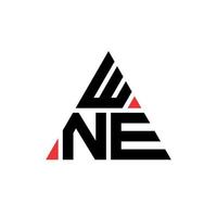 design de logotipo de carta triângulo wne com forma de triângulo. monograma de design de logotipo de triângulo wne. modelo de logotipo de vetor triângulo wne com cor vermelha. logotipo triangular wne logotipo simples, elegante e luxuoso.
