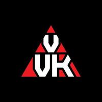 design de logotipo de letra de triângulo vvk com forma de triângulo. monograma de design de logotipo de triângulo vvk. modelo de logotipo de vetor de triângulo vvk com cor vermelha. logotipo triangular vvk logotipo simples, elegante e luxuoso.