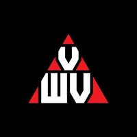 design de logotipo de letra de triângulo vwv com forma de triângulo. monograma de design de logotipo de triângulo vwv. modelo de logotipo de vetor de triângulo vwv com cor vermelha. logotipo triangular vwv logotipo simples, elegante e luxuoso.