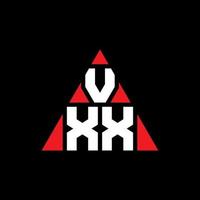 design de logotipo de letra de triângulo vxx com forma de triângulo. monograma de design de logotipo de triângulo vxx. modelo de logotipo de vetor de triângulo vxx com cor vermelha. logotipo triangular vxx logotipo simples, elegante e luxuoso.