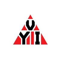 design de logotipo de letra de triângulo vyi com forma de triângulo. monograma de design de logotipo de triângulo vyi. modelo de logotipo de vetor de triângulo vyi com cor vermelha. logotipo triangular vyi logotipo simples, elegante e luxuoso.