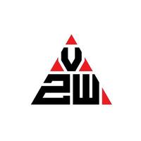 design de logotipo de letra de triângulo vzw com forma de triângulo. monograma de design de logotipo de triângulo vzw. modelo de logotipo de vetor de triângulo vzw com cor vermelha. logotipo triangular vzw logotipo simples, elegante e luxuoso.