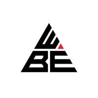 design de logotipo de letra triângulo wbe com forma de triângulo. monograma de design de logotipo de triângulo wbe. modelo de logotipo de vetor de triângulo wbe com cor vermelha. logotipo triangular wbe logotipo simples, elegante e luxuoso. wbe