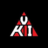 design de logotipo de letra de triângulo vki com forma de triângulo. monograma de design de logotipo de triângulo vki. modelo de logotipo de vetor de triângulo vki com cor vermelha. logotipo triangular vki logotipo simples, elegante e luxuoso.