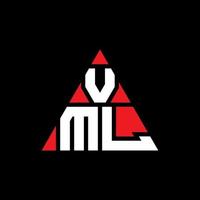 design de logotipo de letra de triângulo vml com forma de triângulo. monograma de design de logotipo de triângulo vml. modelo de logotipo de vetor de triângulo vml com cor vermelha. logotipo triangular vml logotipo simples, elegante e luxuoso.