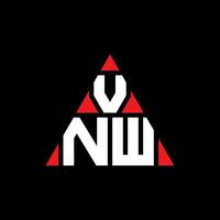 design de logotipo de letra de triângulo vnw com forma de triângulo. monograma de design de logotipo de triângulo vnw. modelo de logotipo de vetor de triângulo vnw com cor vermelha. logotipo triangular vnw logotipo simples, elegante e luxuoso.