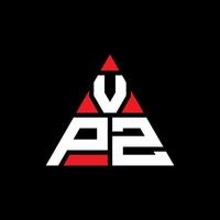 design de logotipo de letra de triângulo vpz com forma de triângulo. monograma de design de logotipo de triângulo vpz. modelo de logotipo de vetor de triângulo vpz com cor vermelha. logotipo triangular vpz logotipo simples, elegante e luxuoso.