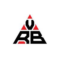 design de logotipo de letra de triângulo vrb com forma de triângulo. monograma de design de logotipo de triângulo vrb. modelo de logotipo de vetor de triângulo vrb com cor vermelha. logotipo triangular vrb logotipo simples, elegante e luxuoso.