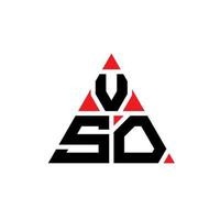 design de logotipo de letra de triângulo vso com forma de triângulo. monograma de design de logotipo de triângulo vso. modelo de logotipo de vetor de triângulo vso com cor vermelha. logotipo triangular vso logotipo simples, elegante e luxuoso.