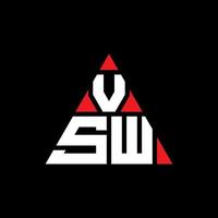 design de logotipo de letra de triângulo vsw com forma de triângulo. monograma de design de logotipo de triângulo vsw. modelo de logotipo de vetor de triângulo vsw com cor vermelha. logotipo triangular vsw logotipo simples, elegante e luxuoso.