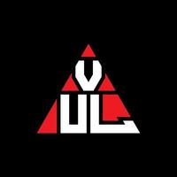 design de logotipo de letra de triângulo vul com forma de triângulo. monograma de design de logotipo de triângulo vul. modelo de logotipo de vetor de triângulo vul com cor vermelha. vul logotipo triangular logotipo simples, elegante e luxuoso.