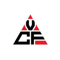 design de logotipo de letra de triângulo vcf com forma de triângulo. monograma de design de logotipo de triângulo vcf. modelo de logotipo de vetor de triângulo vcf com cor vermelha. logotipo triangular vcf logotipo simples, elegante e luxuoso.