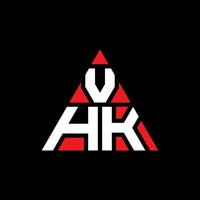 design de logotipo de letra triângulo vhk com forma de triângulo. monograma de design de logotipo de triângulo vhk. modelo de logotipo de vetor de triângulo vhk com cor vermelha. logotipo triangular vhk logotipo simples, elegante e luxuoso.