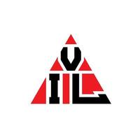 design de logotipo de letra triângulo vil com forma de triângulo. monograma de design de logotipo de triângulo vil. modelo de logotipo de vetor de triângulo vil com cor vermelha. logotipo triangular vil logotipo simples, elegante e luxuoso.