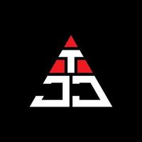 design de logotipo de letra de triângulo tjj com forma de triângulo. monograma de design de logotipo de triângulo tjj. modelo de logotipo de vetor de triângulo tjj com cor vermelha. tjj logotipo triangular logotipo simples, elegante e luxuoso.