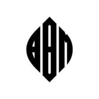 design de logotipo de carta de círculo bbm com forma de círculo e elipse. letras de elipse bbm com estilo tipográfico. as três iniciais formam um logotipo circular. bbm círculo emblema abstrato monograma carta marca vetor. vetor