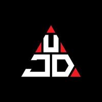 design de logotipo de letra de triângulo ujd com forma de triângulo. monograma de design de logotipo de triângulo ujd. modelo de logotipo de vetor de triângulo ujd com cor vermelha. logotipo triangular ujd logotipo simples, elegante e luxuoso.