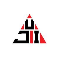 design de logotipo de letra de triângulo uji com forma de triângulo. monograma de design de logotipo de triângulo uji. modelo de logotipo de vetor de triângulo uji com cor vermelha. logotipo triangular uji logotipo simples, elegante e luxuoso.