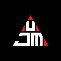 design de logotipo de letra de triângulo ujm com forma de triângulo. monograma de design de logotipo de triângulo ujm. modelo de logotipo de vetor de triângulo ujm com cor vermelha. logotipo triangular ujm logotipo simples, elegante e luxuoso.