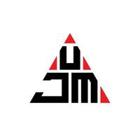 design de logotipo de letra de triângulo ujm com forma de triângulo. monograma de design de logotipo de triângulo ujm. modelo de logotipo de vetor de triângulo ujm com cor vermelha. logotipo triangular ujm logotipo simples, elegante e luxuoso.